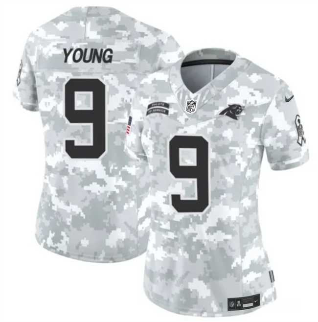 Womens Carolina Panthers #9 Bryce Young 2024 F.U.S.E Arctic Camo Salute To Service Limited Stitched Jersey Dzhi->carolina panthers->NFL Jersey